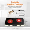 Electric burner, Electric Stove Top with 2 Handle, 2 Burner Electric Cooktop with 9 Power Settings 6