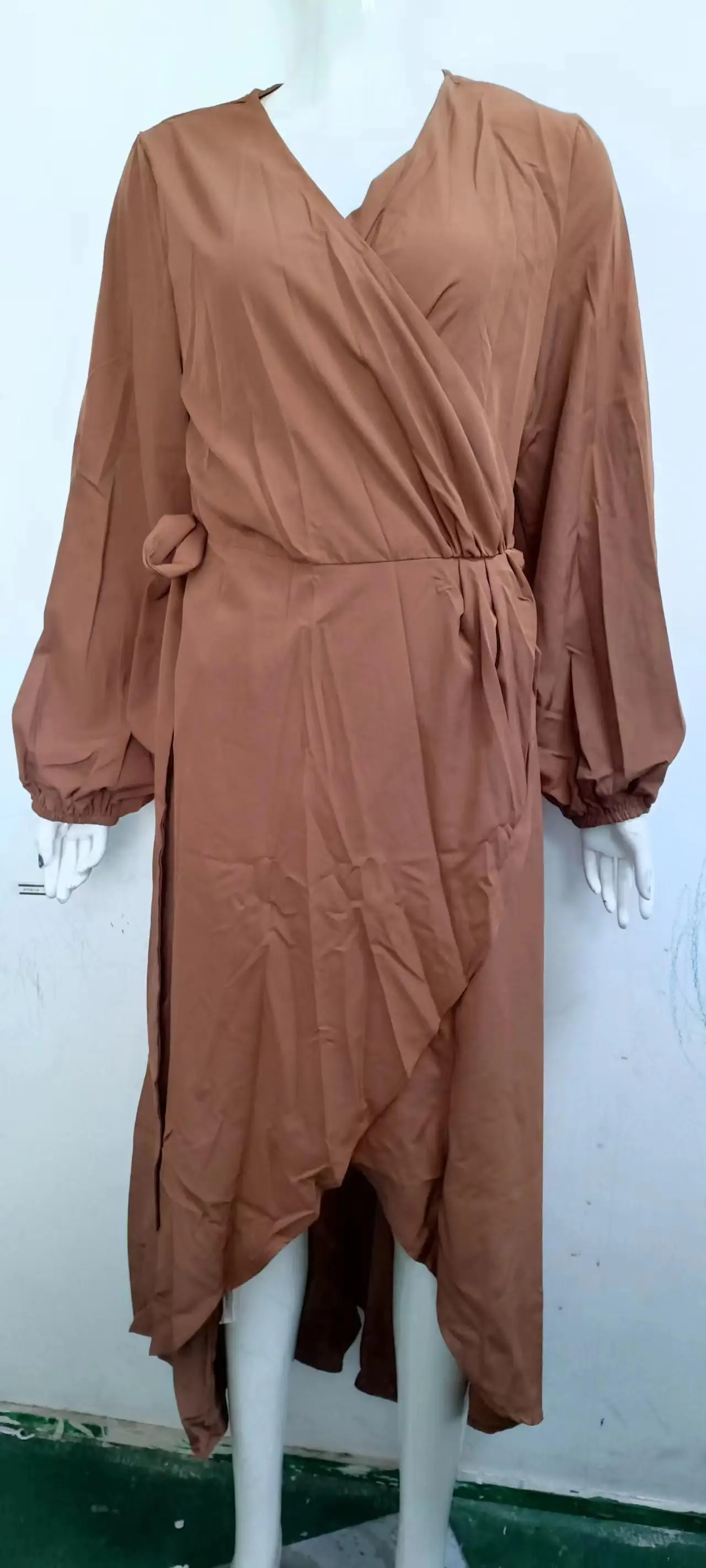 Women Long Sleeve Asymmetrical Maxi Party Dress