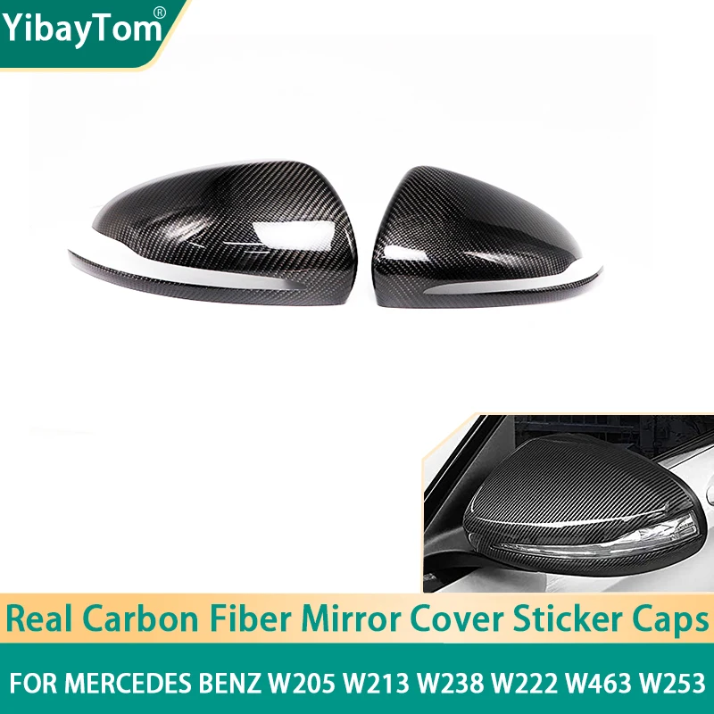 

2pcs Real Carbon Fiber Side Mirror Cover Cap Sticker Add-on For Mercedes-Benz W205 W253 W222 W213 W238 X253 only for LHD