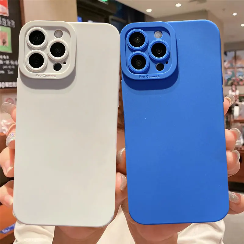 Camera Protection Silicone Phone Case For iPhone 13 Pro Max 11 12 Pro Max XR XS Max X 7 8 Plus Soft Shockproof Matte Back Cover iphone 13 pro max case leather