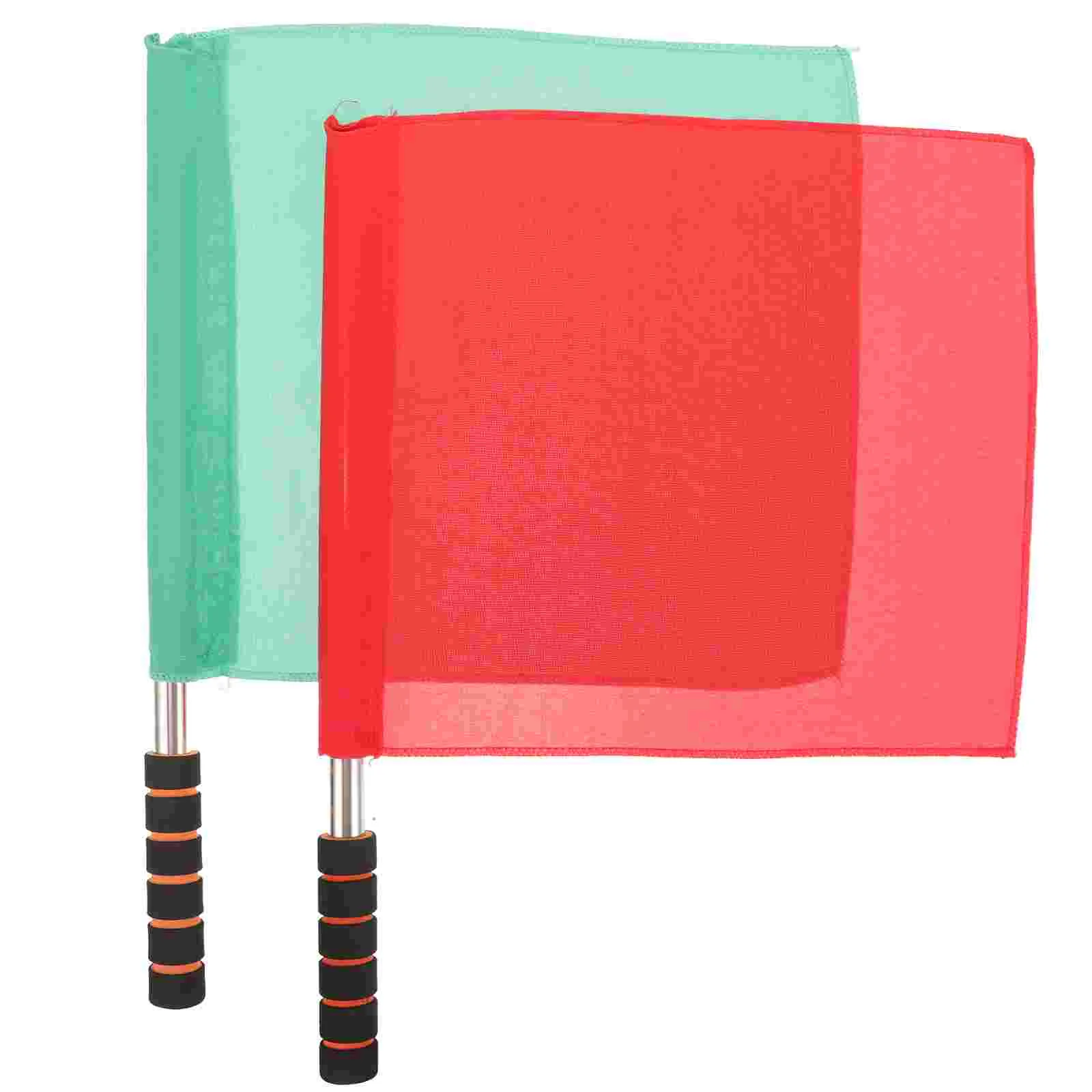 

Title: Referee Flag Hand Flag Red Green Flag Sponge Handle Special Patrol Linesman Linesman Flag Performance Official