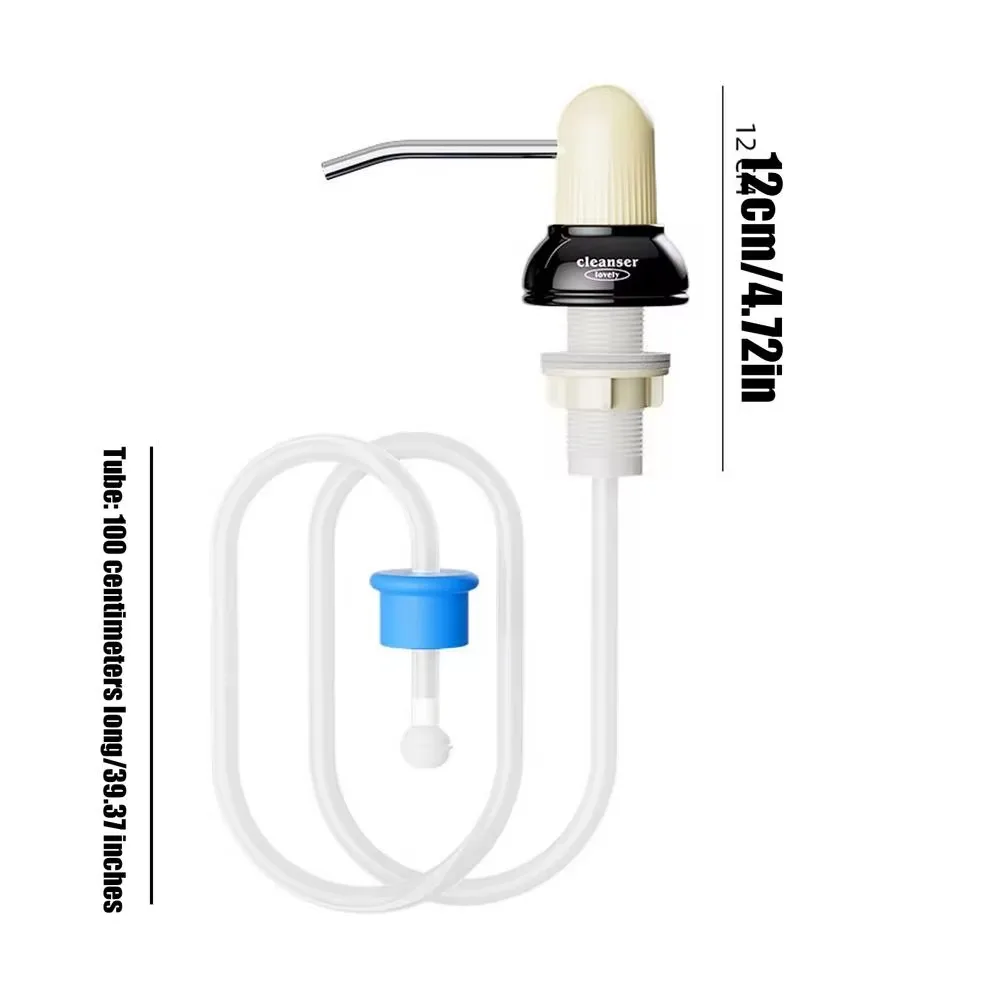 Kitchen Sink Soap Dispenser Reusable Dish Kitchen Countertop Hand Pressure Soap Outlet Head Extender Soap Extension Tube