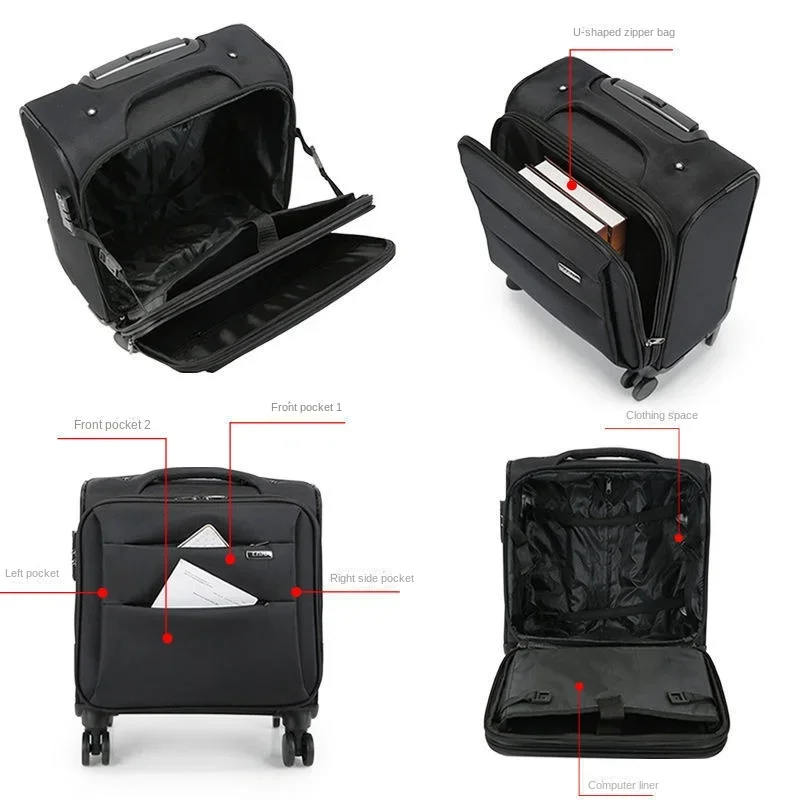 suitcases on wheels 12/16/18inch Cabin suitcase Portable luggage boarding box High-end quality trolley Case Business valise bag