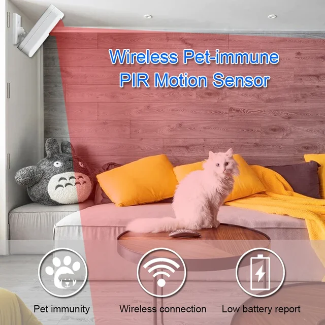 White Wireless 433MHz Infrared Detector PIR Motion Alarm Sensor Smart Anti-pet for Home Security Host Accessories EV1527 Code 3