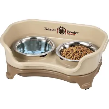 Mess Proof Elevated Dog Bowls Non Spill Non Tip Stainless Steel Catch Basin Small Dog Feeder Dishwasher Safe Rubber Feet 2
