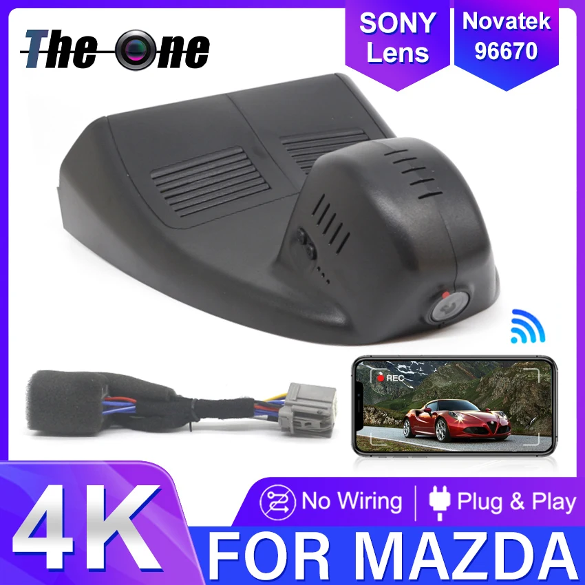 Видеорегистратор автомобильный 4K UHD 2160P с ночным видением для Mazda 3 Axela для Mazda3 Axela BP 2019 2020 2021 2022 2023