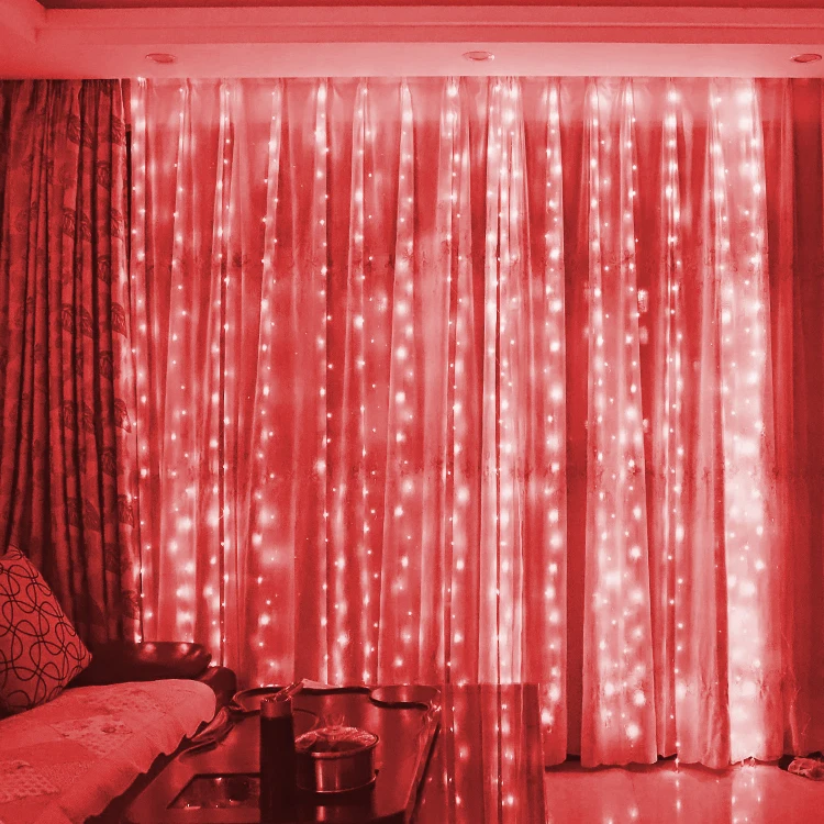 thumbnail image 1 of New Year 2025 Bedroom Window Fairy Curtain LED Light String Remote Natal Noel Xmas Party Gift Christmas Decoration for Home 2024, 1 of 5