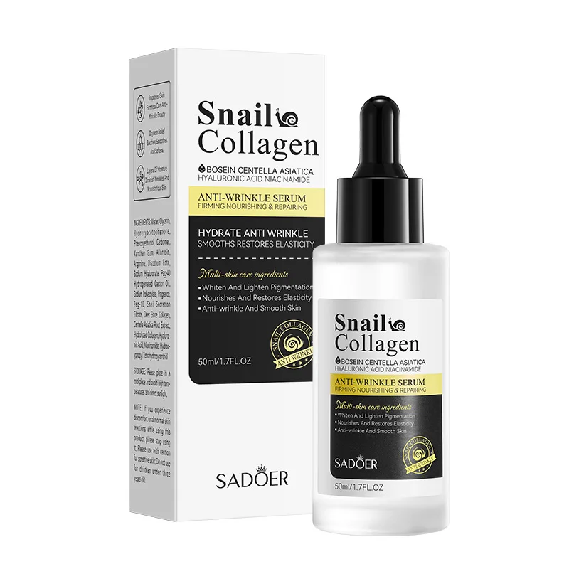 Snail Face Serum Anti-aging Wrinkle Removal Collagen Essence Facial Whitening Moisturizing Serum Firming Lifting Skin Care 50ML 6