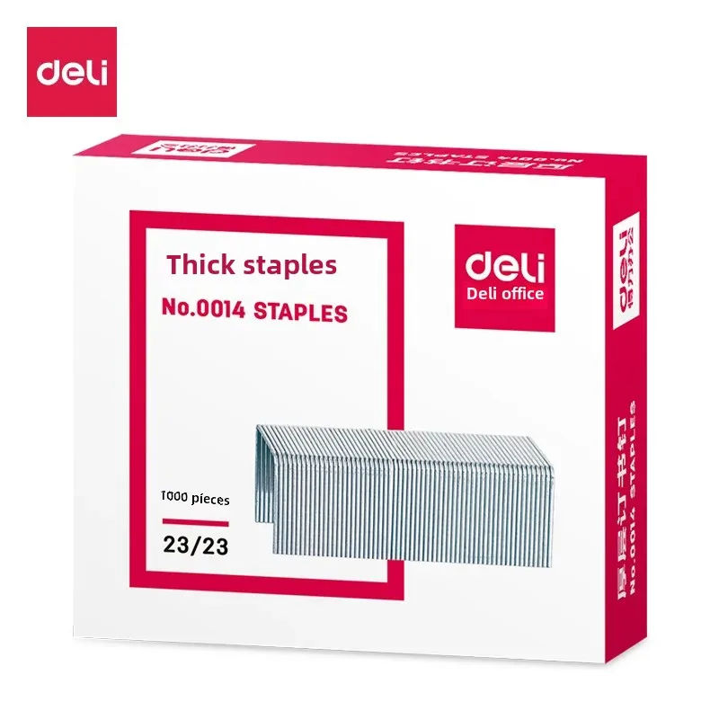 Deli 0014 heavy duty thick layer stapler 23/23 Can staple 210 pages 1000 Pieces/Box Packaging Office supplies