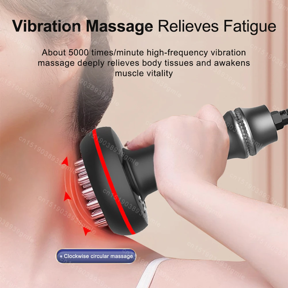 Electric Meridian Scraping Brush Vibrate Microcurrent Hot Compress Stimulate Acupoints Body Massager Slimming Fat Burner Shaping