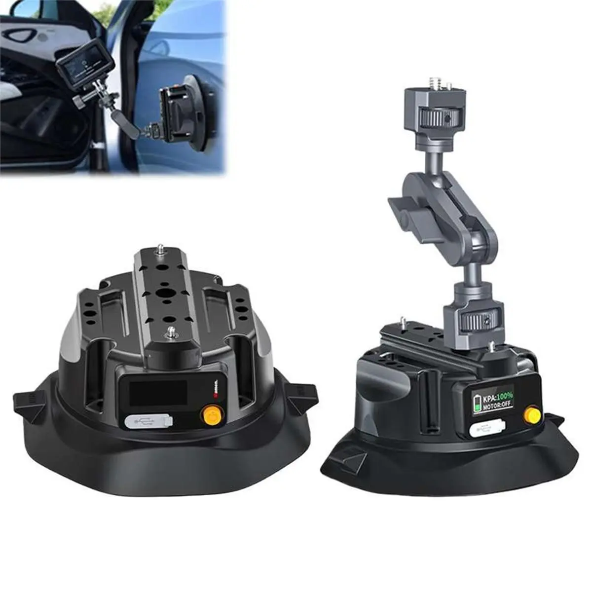 M05K 4.5인치 자동 펌프 흡착 컵 카메라 마운트 알루미늄 볼 헤드 매직 암(액션 카메라용) 임의 조립 가능