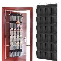 12/14 Pockets Over the Door Shoe Organizer Large Mesh Pockets With 4 Hooks Transparent Fabric Shoe Rack Storage Bag For Bedroom 1