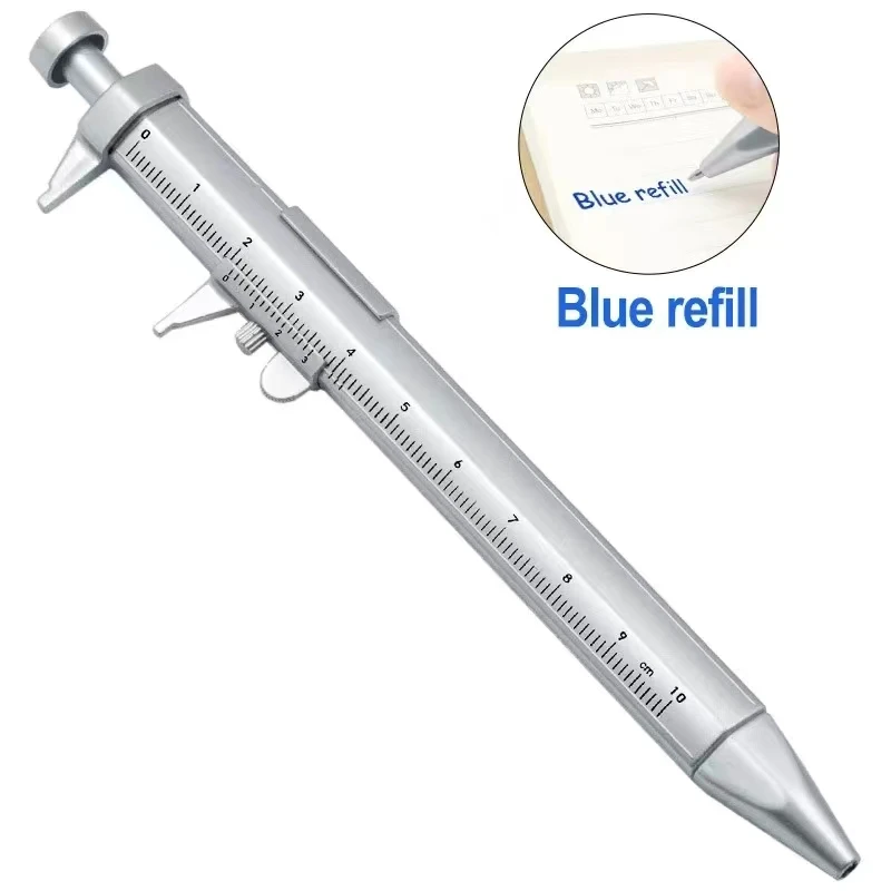 3PCS Caliper Pen Vernier Caliper Roller Ball-Point 1mm Plastic Student Stationery Gift Vernier Measuring Tools 0-100mm