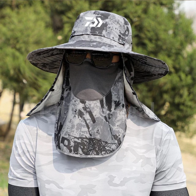 Daiwa Fisherman Hats with Mask Camouflage Outdoor Summer Men's