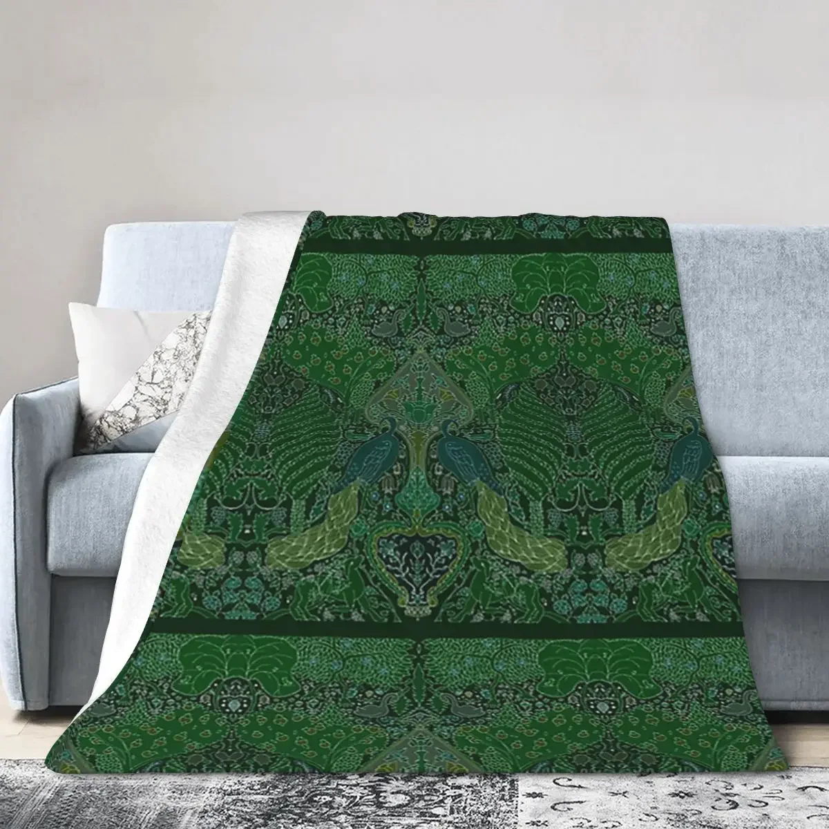 

Peacock Art DecoArt Nouveau In Arsenic Green Blanket Soft Warm Flannel Throw Blanket Bedspread for Bed Picnic Travel Home Sofa