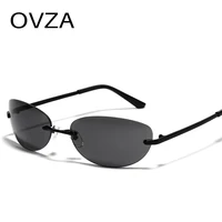 OVZA – lunettes de soleil Punk sans bords pour hommes et femmes, verres dégradés, lentilles étroites Anti-UV, S2064 3