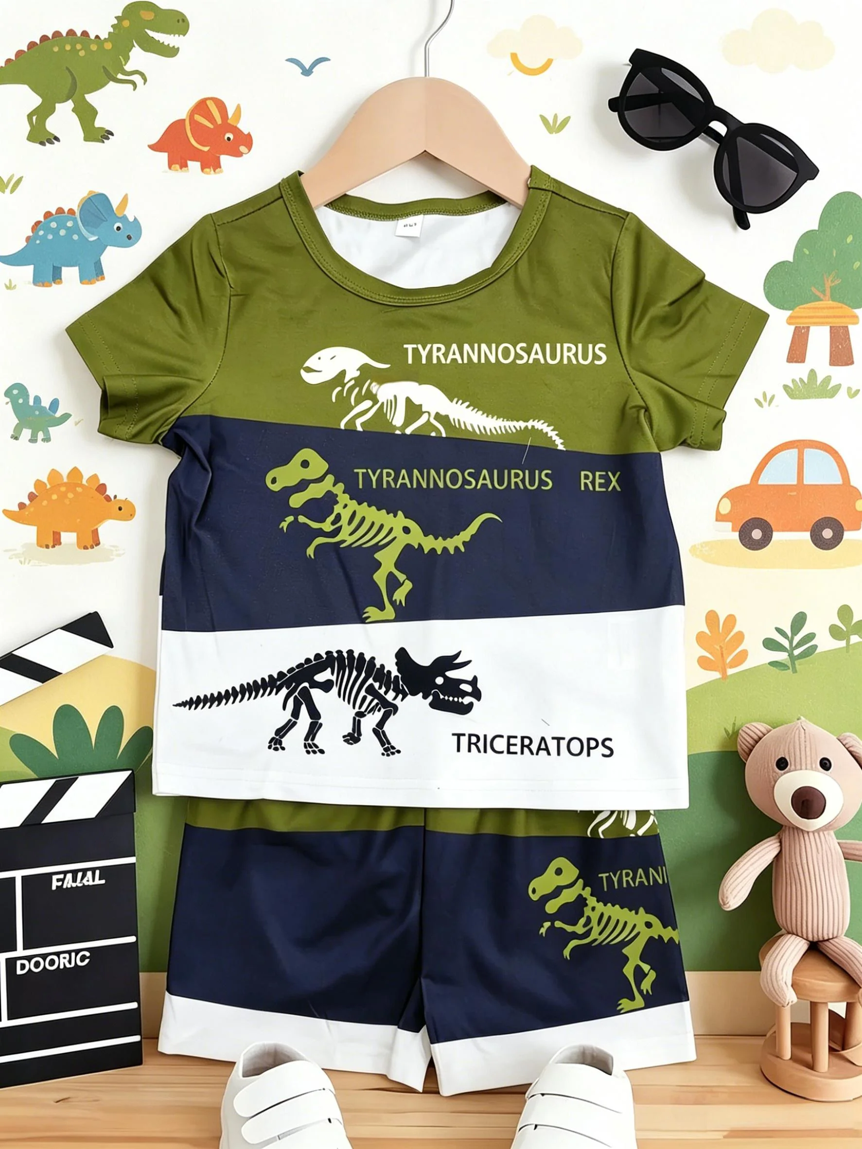 Boys Dinosaur Shorts Set 3