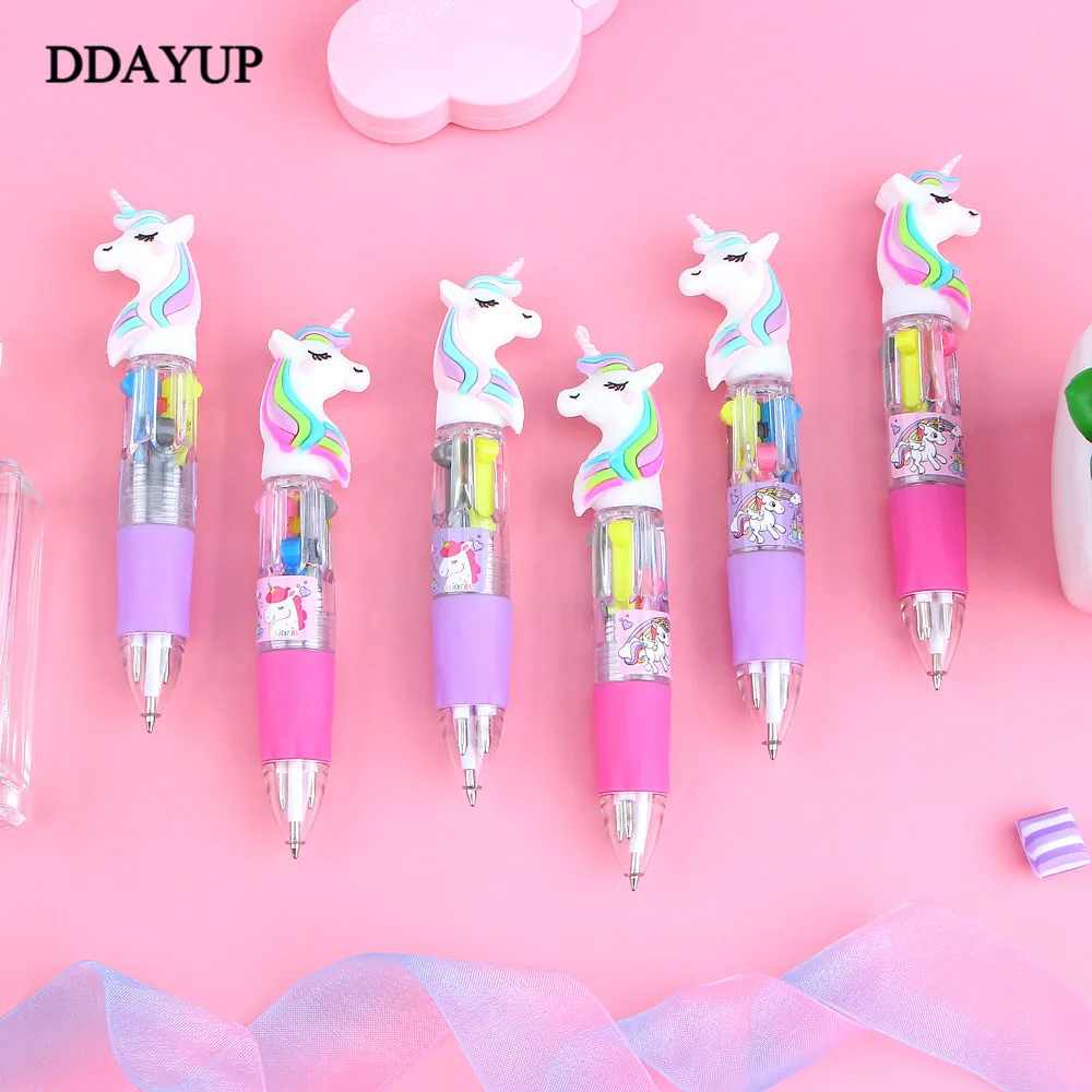 ballpoint pen multifunction ballpoint pen multifunctional pen ball point pen 2Pcs/lot Mini Unicorn Cartoon Silicone 4 Colors Chunky Ballpoint Pen School Office Supply Gift Stationery Papelaria Escolar