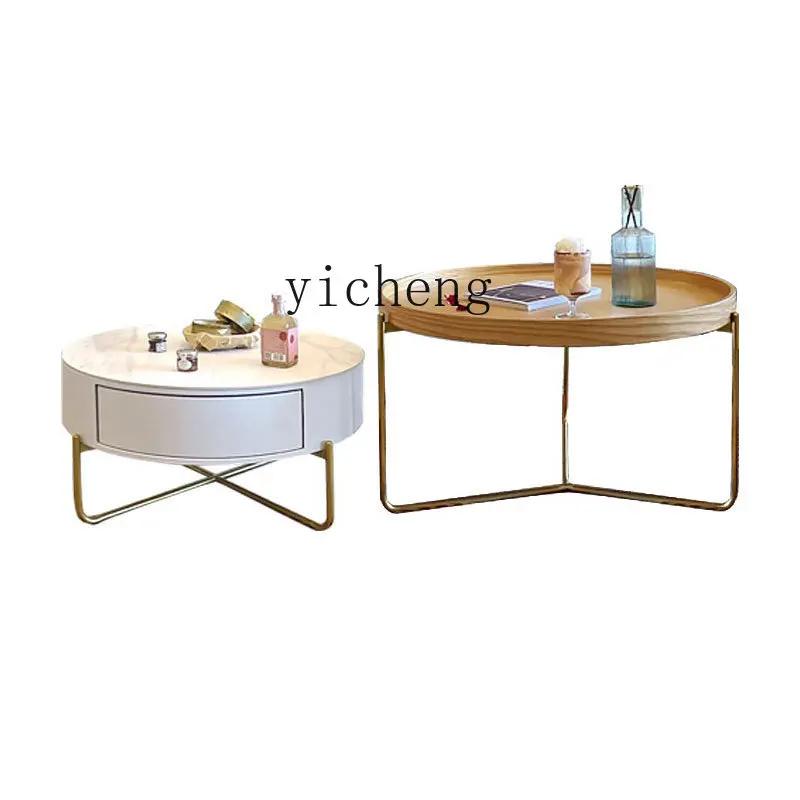 

YY Nordic Stone Plate Coffee Table TV Cabinet Combination Simple Modern Retractable Small Apartment Italian Style