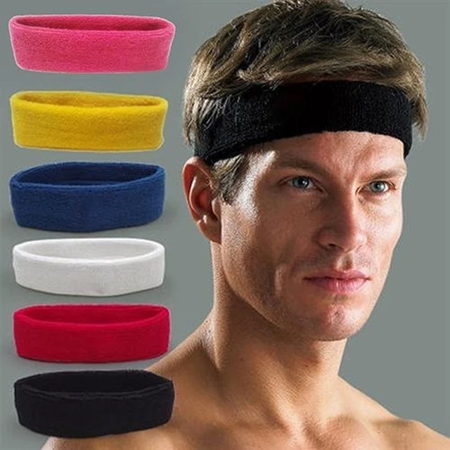 Mens Women Sweat Sweatband Headband Yoga Gym Running Stretch Sports Head  Band