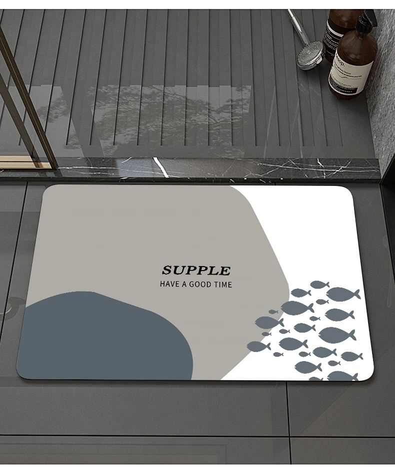 Description Picture 4 of itemSuper Absorbent Bath Mat Quick Drying Non-slip Entrance Doormat Nappa Skin Floor Mats Toilet Carpet Home Decor Diatom Ooze