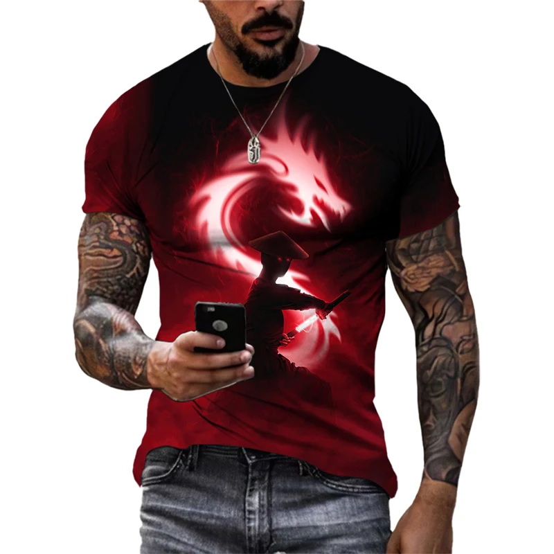 

Hot Selling Japanese Retro Harajuku Swordsman Genre 3D Printed Men's T-shirt Short Sleeve Fashion Street Oversized Loose Top 6XL
