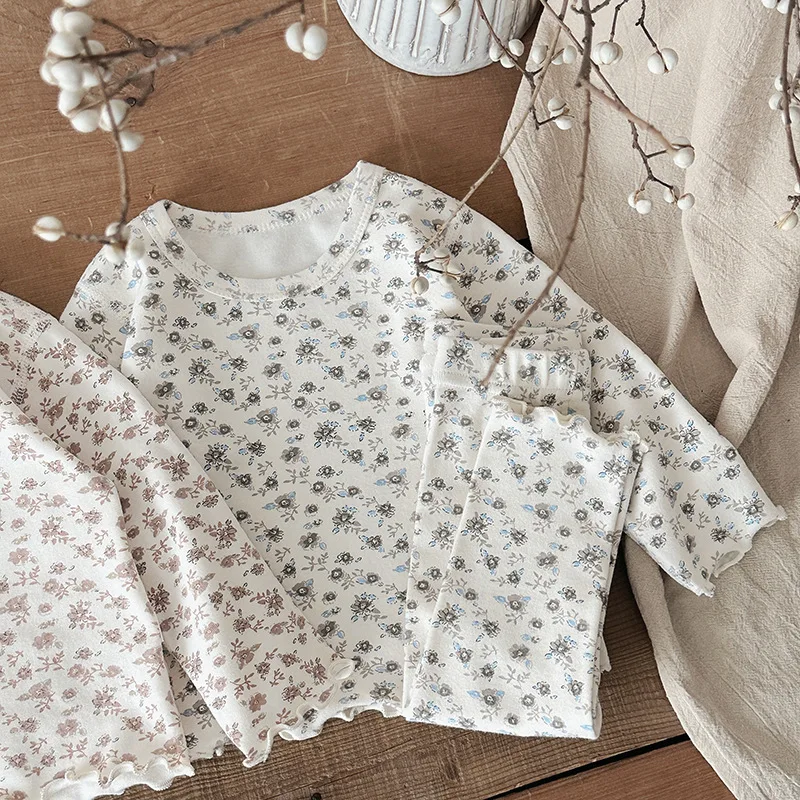 Girls Floral Pajamas Set