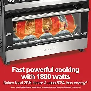LED Touch Controls Digital Toaster Oven Air Fryer Combo, 10 Ways Cook, 4 Preset Functions, 2 Rack Positions, Stainless Steel