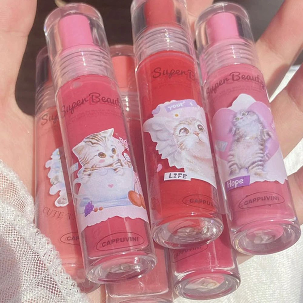 6Color Cat Mirror Lip Glaze High Gloss Moisturizing Sexy Red Lip Tint Lipstick Lip Essence Long Lasting Lipgloss Korean Cosmetic 5