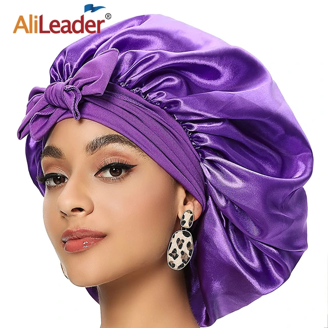 Bonnets en satin injSatin pour femmes, bonnet de nuit, bonnets