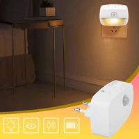 LED Night Light Motion Sensor EU Plug Lamp Nightlights For Children Bedroom Decoration Hallway Stairs WC Bedside Night Lamp 1