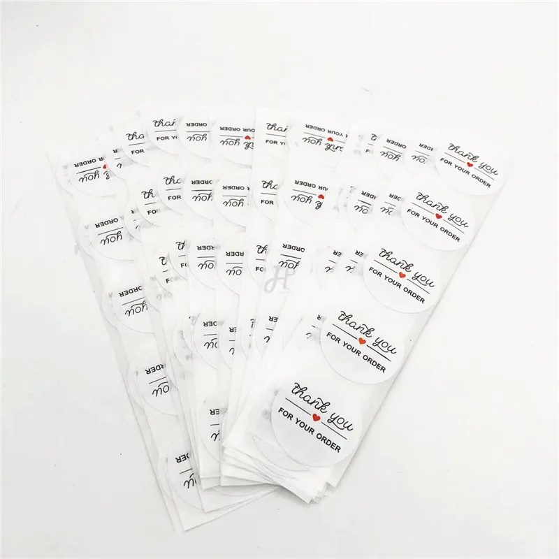 100PCS "Thank You for Your Order" Sticker Labels Wedding Birthday Party Stickers Gift Box Packaging Seals Sticker Self-adhesive