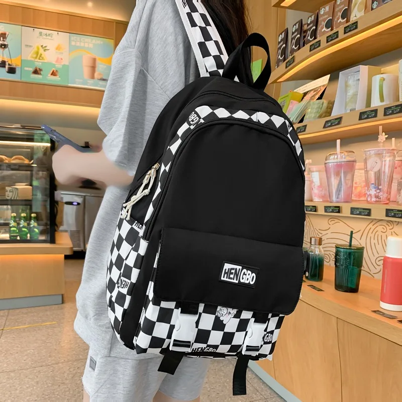 

2023 New Korean Fashion Women Large Capacity School Backpack For Teenager Girls Casual Female Travel Bag