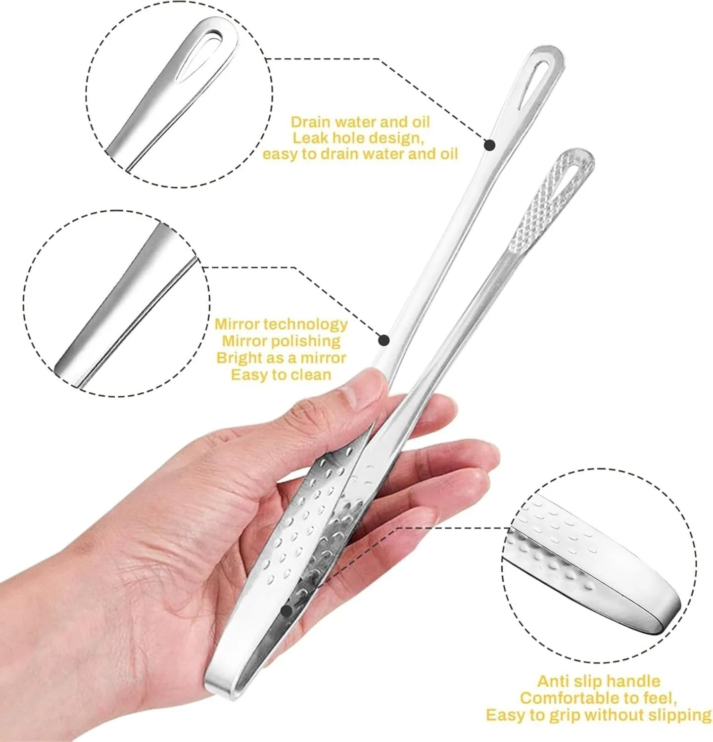 28 cm Stainless Steel BBQ Grill Tongs 3