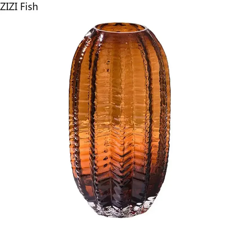 Simulated Cactus Green Glass Vase Hydroponic Flower Pots Decorative Flowers Arrangement Desk Decoration Cactus Shape Vases 6