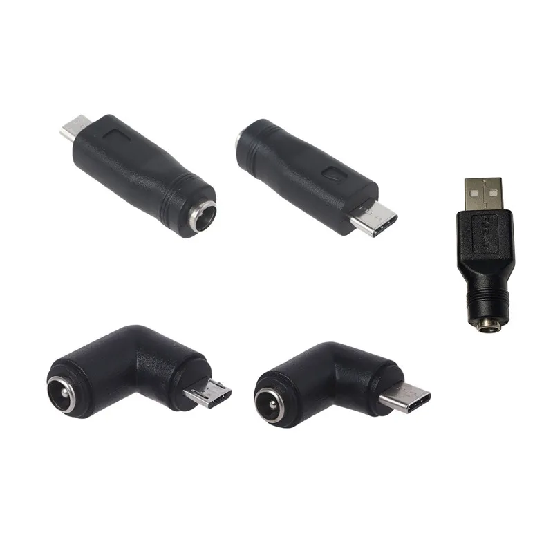 USB/타입 C/마이크로 USB 수-DC 5.5x2.1mm DC 암 커넥터 충전 배럴 잭 전원 어댑터, 전화 태블릿용