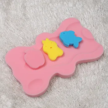 1 pezzo di tappetino da bagno per bambini, in spugna, antiscivolo, leggero, ad asciugatura rapida, morbido e confortevole per il bagno dei neonati, supporto per testa, collo e schiena, colore rosa