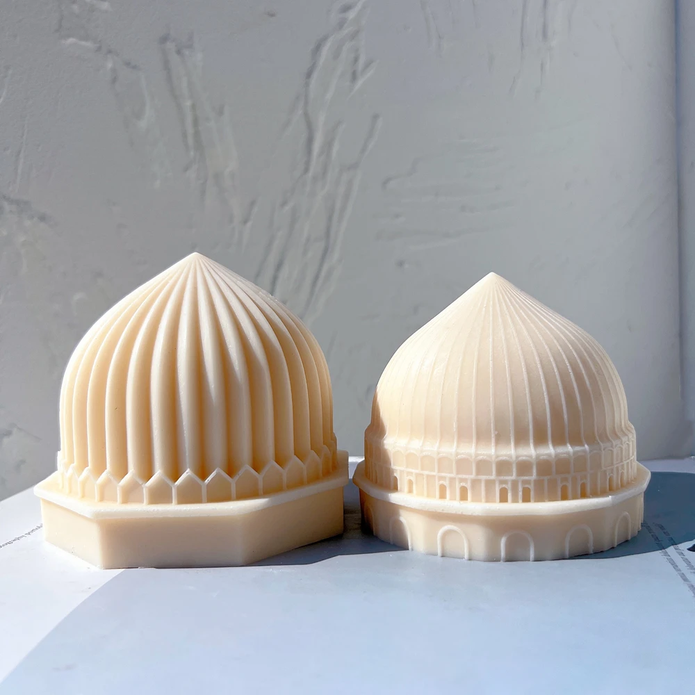 Due Disegni Cupole Culturali Stampo In Cera Di Soia In Silicone Decorazioni Per La Casa Famosi Stampi Per Candele Di Costruzione