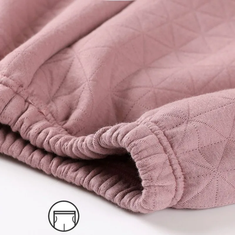 2024 Ladies Autumn Winter Three-layer Warm Air Cotton Pajamas Set Thickened Long Sleeve Loungewear Women's Casual Sleepwear Suit