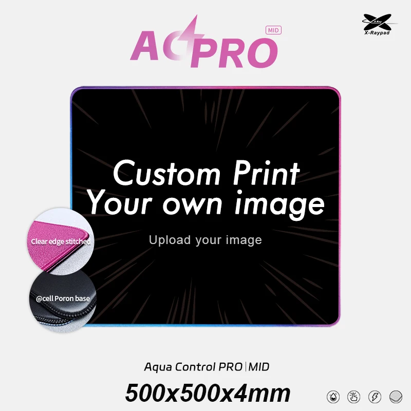 Tappetini Per Mouse Da Gioco 50 X50Cm X-Raypad Aqua Control Pro-Ac Pro