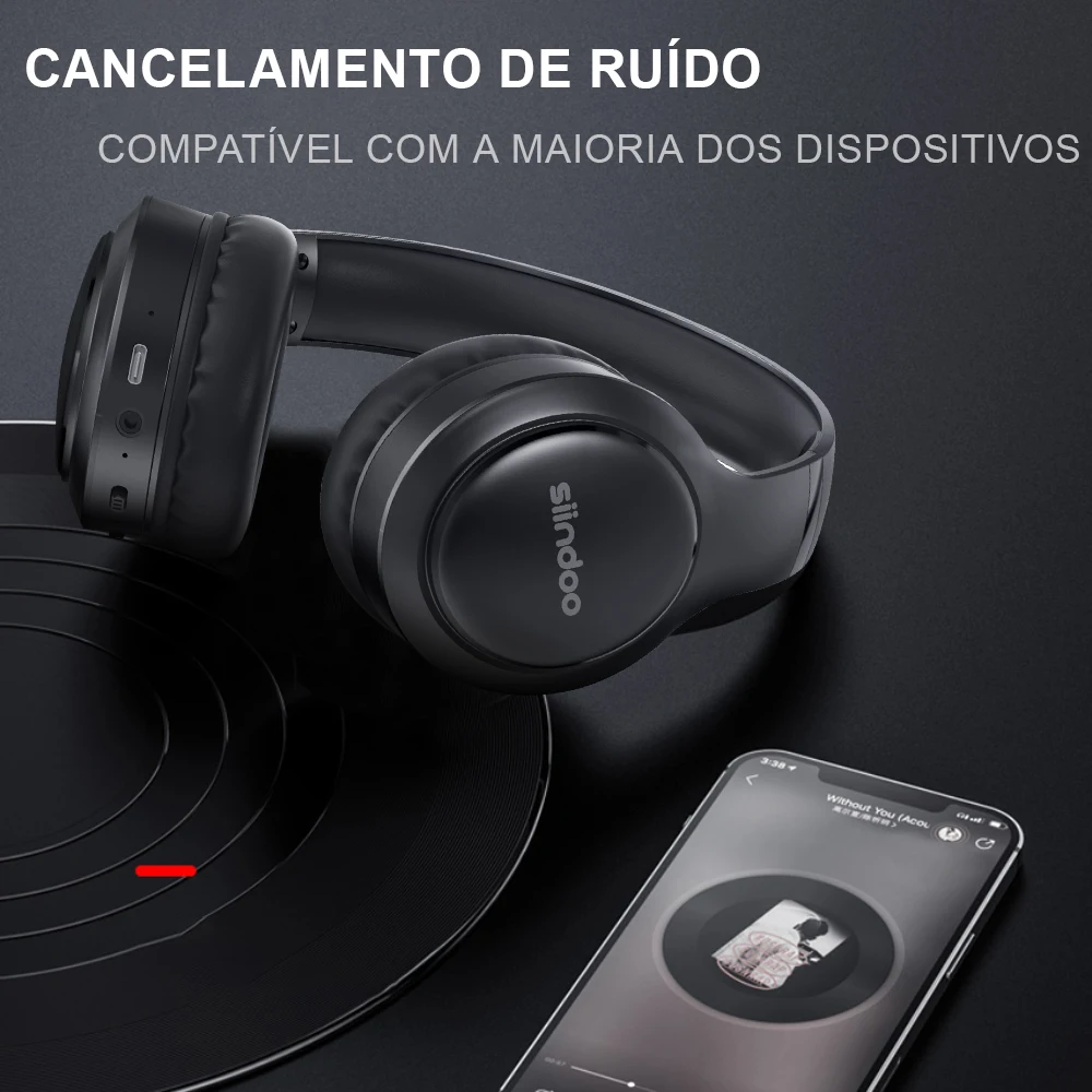 Fone de Ouvido Headset Sem Fio Bluetooth Celular Pc Notebook