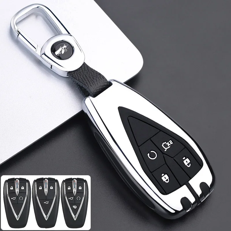 Zinc Alloy +Silicone Car Key Case Cover Holder for Changan CS35 Plus CS55 PLUS CS75 PLUS Eado UNI-T Oushang X5 X7 EV