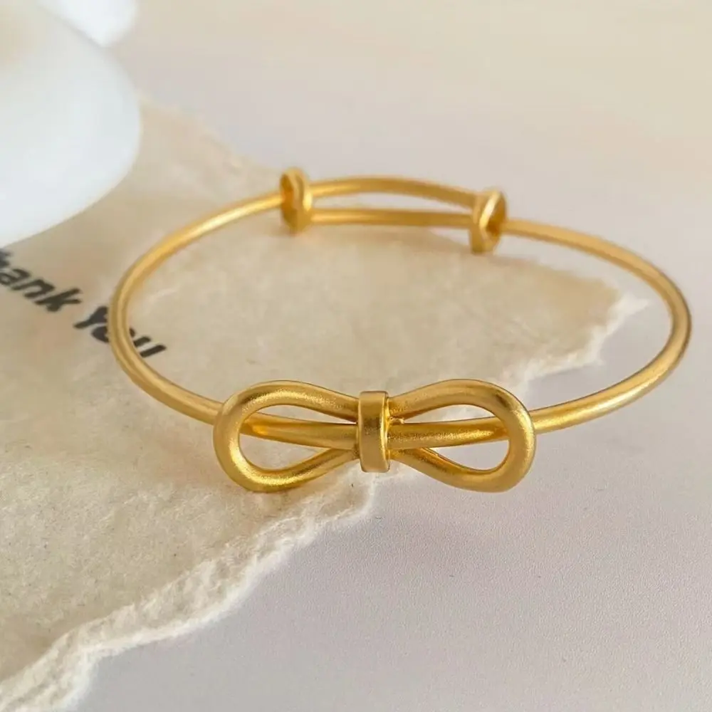 Fashion Sweet Bowknot Bracelets Luxury Adjustable Bow Cuff Bangle Waterproof Gold Plated Bow Design Bracelet Jewelry Wedding