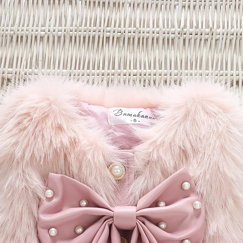 Baby Girl Jacket Fur Vest Suitable For 0-3 Years Old