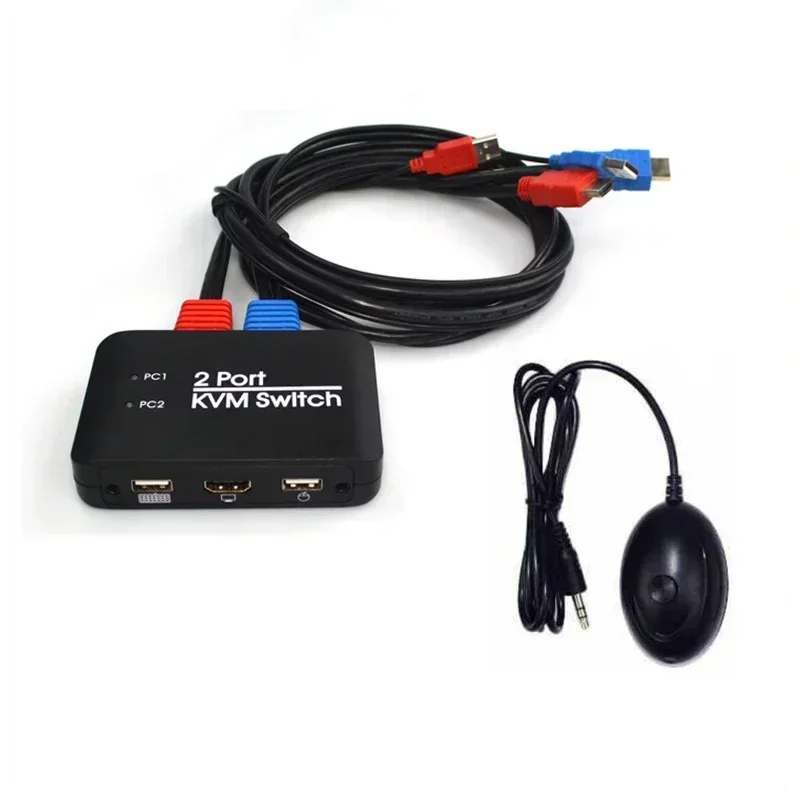 4K@60Hz 2 Port KVM Switch Support Keyboard And Mouse Control KVM Switch 2 Input 1 Output for Computer Laptop DVD PS5