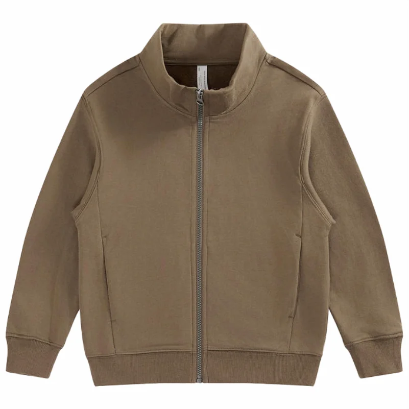 Skin-friendly Pure Cotton Long-sleeved Coat Wool Stand-up Rail Sweater Jacket High-quality Autumn And Winter Sweater Custom Logo 5