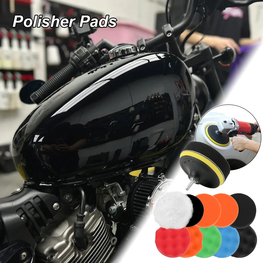 

12pcs Sponges Polisher Waxing Pads Motorcycle Care Buffing Polishing Paint Drill Wheel Cleaning Tool Foam Washer Car Accessories