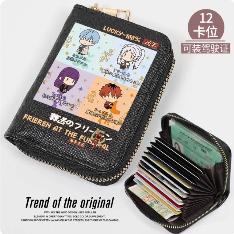 Frieren at the Funeral Anime Himmel Zipper Wallet Women Fold Bag Multi Card Coin Pocket Holder Fashion Wallet Gift