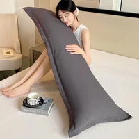 Taie d'oreiller Double longue pour Couple, taie d'oreiller étendue (hors noyau), gris, blanc, Beige, pour lit, 1 pièce 2