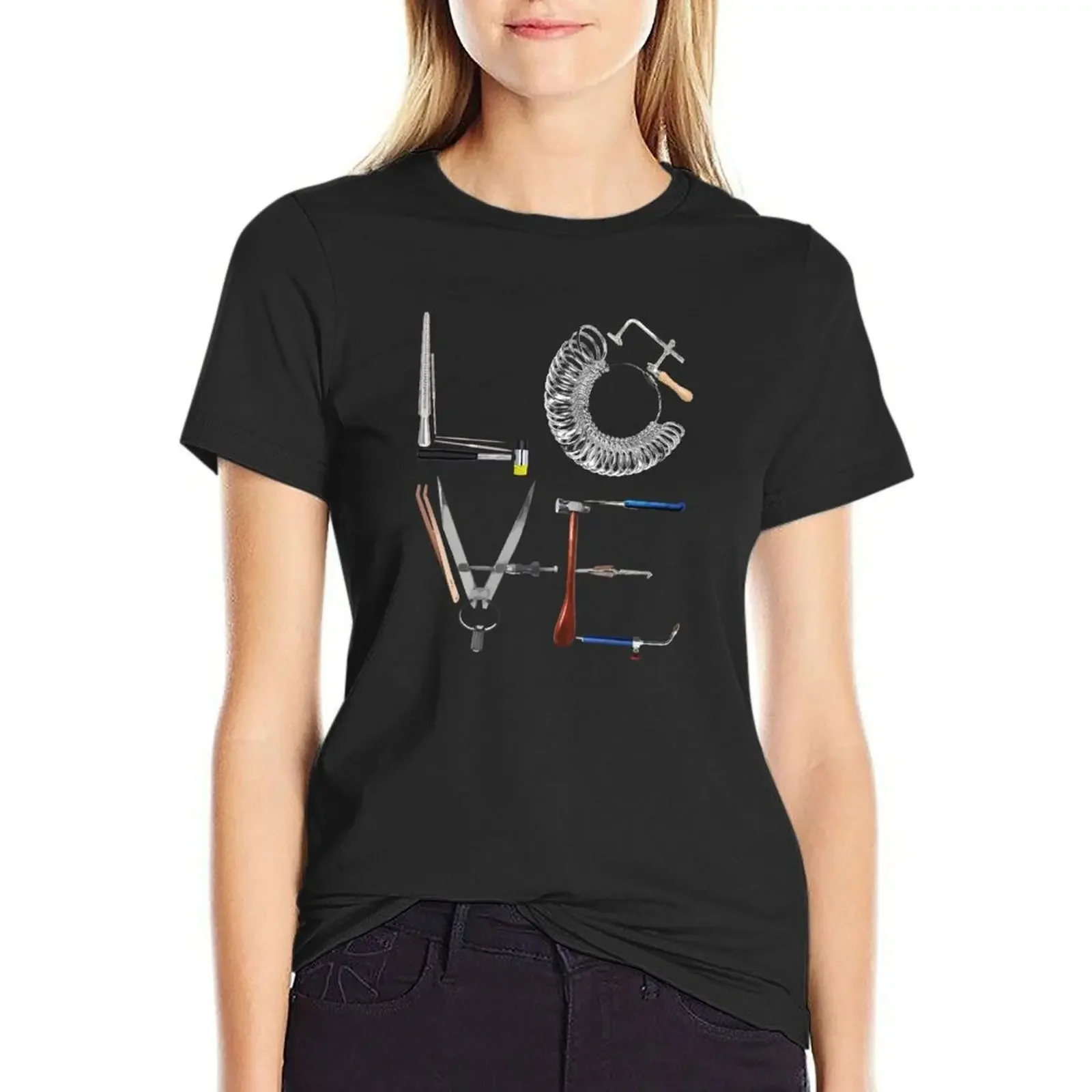 LOVE jewelry maker's tools metalsmith gift jeweler merch T-Shirt hippie clothes summer clothes tshirts woman